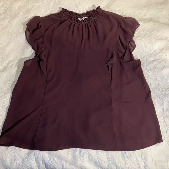 Reitmans Tops - Reitmans Plum Ruffled Blouse